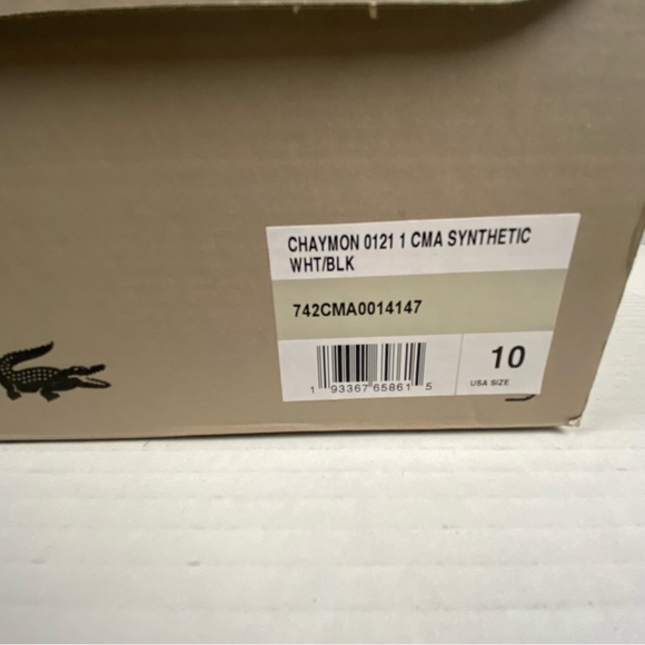 Lacoste Men's Chaymon Casual Sneakers Size 10 White/Black 742CMA0014147 - Picture 3 of 16